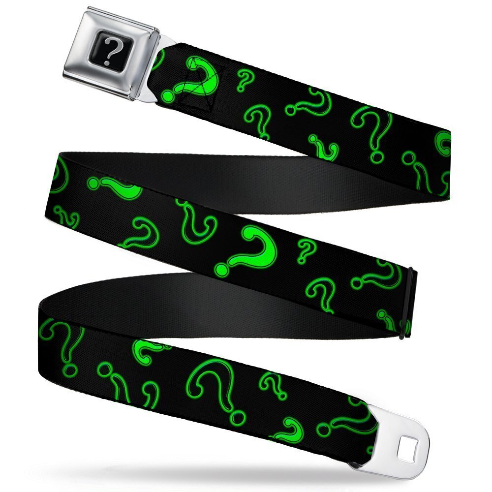 4669 Buckle-down Seatbelt Buckle - Question Mark Scattere2 Black/Neon Green